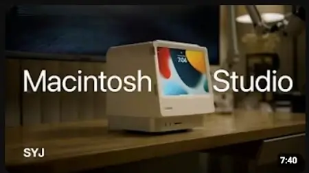 Video thumbnail for SYJ Macintosh Studio Dock build video on YouTube.