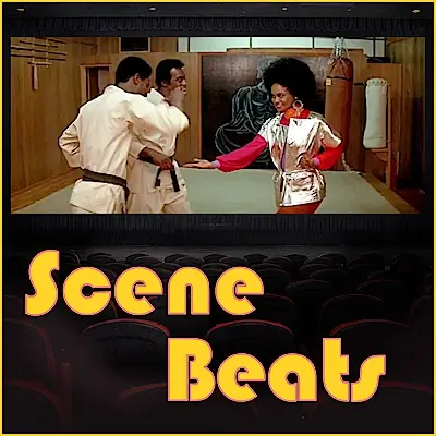 Mix cover image showing dark theater with Cleopatra Jones and martial artists on the movie screen.
